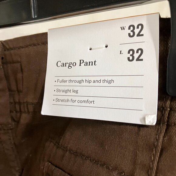 Goodfellow & Co Men's 32X32 Brown Straight Fit Cargo Pants Mid Rise Fly Button - Picture 6 of 14